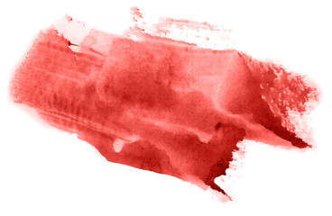 Abstract watercolor background hand-drawn on paper. Volumetric smoke elements. Red color. For design, web, card, text, decoration, surfaces.