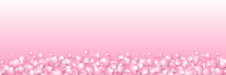 Fototapeta na wymiar Pink love heart shape abstract background.