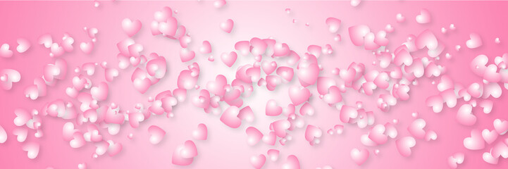 Pink love heart shape abstract background.