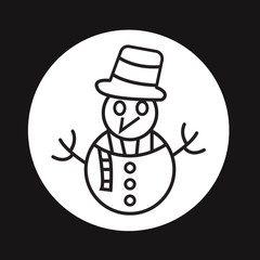 Snowman line icon