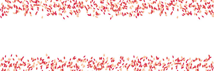 Red yellow eaf leaves frame abstract background.