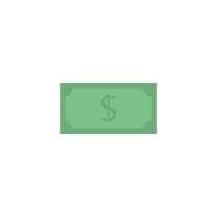 money with symbol dollar on white background