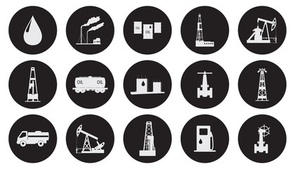 Vector illustration the oil and petroleum icon set.