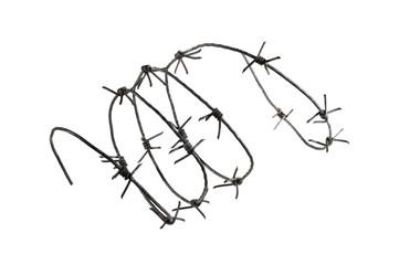 barbed wire isolated on white background