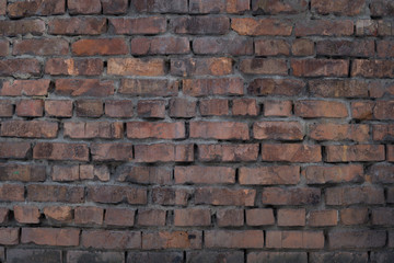 Texture of the wall made of old brickwork. Structure.