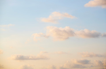Sky and clouds with a beautiful light in the twilight