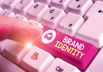 Text sign showing Brand Identity. Business photo showcasing visible elements of a brand that...