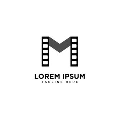 Fototapeta na wymiar Letter M Movie icon vector illustration design logo template