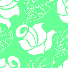 Vector seamless pattern from rose flowers design elements.