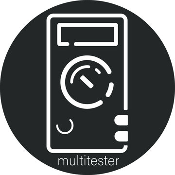 recommend clip art: Outline multitester. Multimeter device icon. Electronic measuring instrument symbol. Volt Ohm 