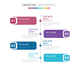 Obraz premium Presentation business infographic template with 4 options. Vector illustration.