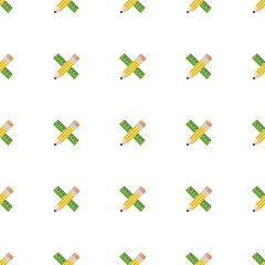 Pencil & ruler icon pattern seamless isolated on white background