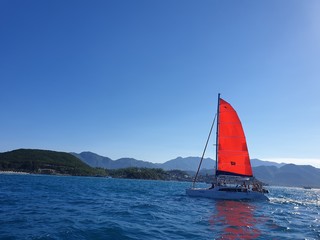 Fototapeta premium sailboat on the sea