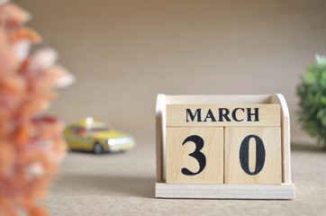 March 30, Date design in natural concept.
