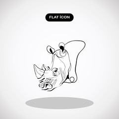 Sketch of rhinoceros. Hand drawn.