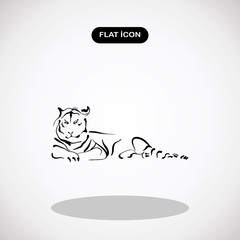 Hand drawn tiger sketch.Simple logo vector illustration for graphic and web design.