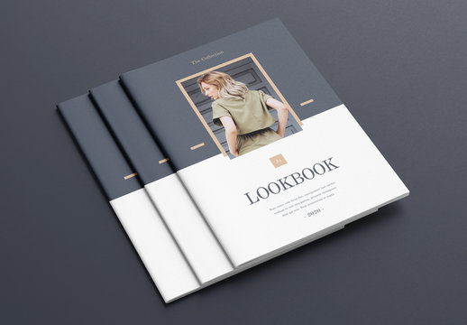 Fashion Lookbook Layout with Gray and Brown Accents