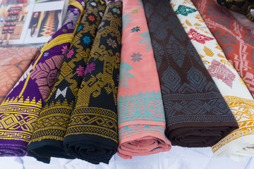 scarves for sale at the market