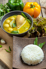 green curry with chicken ,Thailand food ,cooking