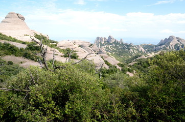 Fototapeta na wymiar Montserrat Mountains in Catalonia, Spain