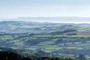 Fototapeta na wymiar Open countryside near Brecon Powys Wales on a misty morning