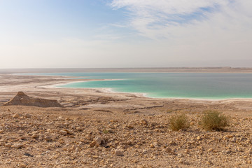 The eastern shore of the Dead sea. Jordan.
