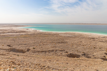 The eastern shore of the Dead sea. Jordan.
