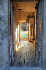 Fototapeta na wymiar Corridor of old house in Tbilisi