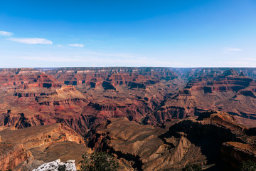 View over the south and north rim part in grand canyon from the helicopter, USA