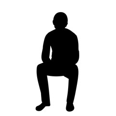 vector, isolated, black silhouette guy sitting