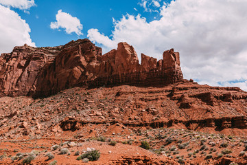 Panorama with famous Buttes of Monument Valley from Arizona, USA. Red rocks landscape - Image