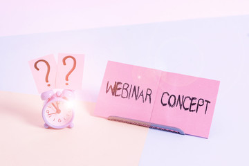 Word writing text Webinar Concept. Business photo showcasing workshop or seminar that is...