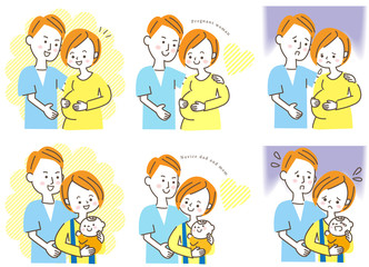 パパ　ママ　妊婦　赤ちゃん　家族