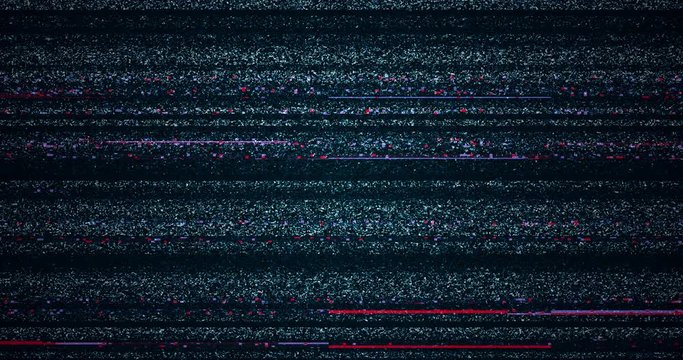 Animation noise flickers in analog video and digital TV. Glitch effect to screen with bad or damage signal. Random dot pixel pattern. Abstract colorful interference in VHS or VCR video record