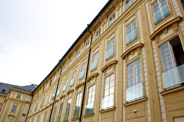 Prague. 05.10.019: The Metropolitan Cathedral of St. Vitus, Wenceslas and Adalbert is a Roman Catholic cathedral with spectacular medieval stained glass windows.