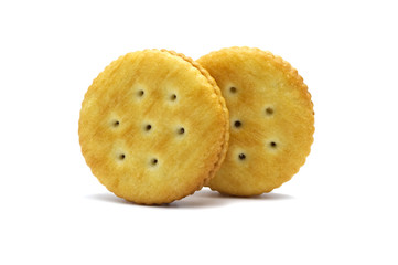 Biscuits sandwich cracker chocolate cream flavoured. Both of crunchy delicious sweet meal and...