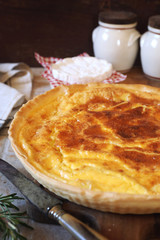 French cuisine. Norman Camembert cheese tart