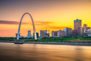 St. Louis, Missouri, USA Skyline - obrazy, fototapety, plakaty