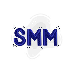SMM. Social Media Marketing. Word of mouth. Reach and promotion among target audience. This can be used as book cover, advertising services, heading for article, informational post, banner. Vector