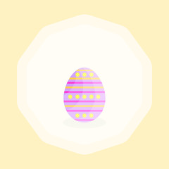 This is vector Easter egg on yellow background. Cute cartoon illustration.