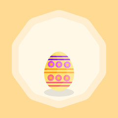 This is vector Easter egg on yellow background. Cute cartoon illustration.