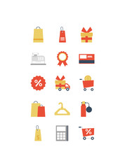 set of icon shopping, e-commerce on white background