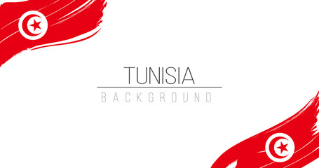 Tunisia flag brush style background with stripes. Stock vector illustration isolated on white background.