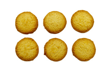 Christmas Danish style butter cookies biscuit isolated on white background . Snack for Season's greetings.