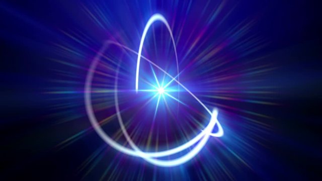 atom orbit ray light abstract