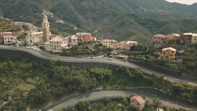 Aerial view of Levanto shot in 4k