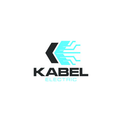 logo design ,template modern  K Letter  for logo kabel electric