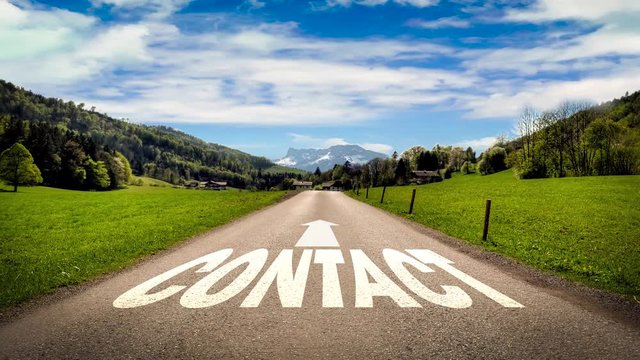 Street Sign the Way to Contact