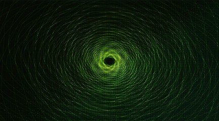 Teleport Warp Spiral Technology on Green Background,Network Concept design,Vector illustration.