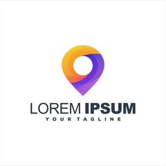 awesome pin gradient logo design